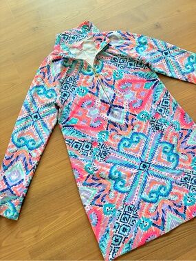 Lilly Pulitzer UPF 50+ Skipper Popover Dress in the colorful "Solar Opposite"